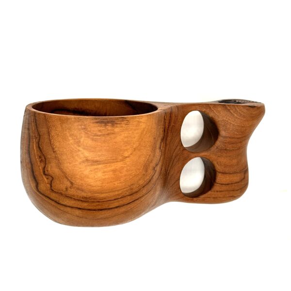 Teakwood Kuksa Cup with Double Hole Handle (Fat Ass) - Image 4