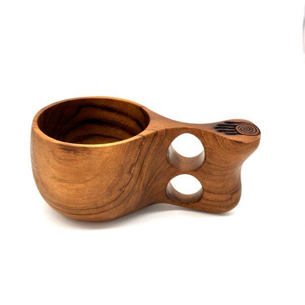 Teakwood Kuksa Cup with Double Hole Handle (Fat Ass) - Image 5