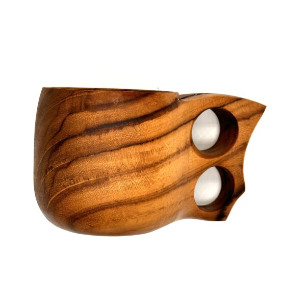 Teakwood Kuksa Cup with Double Hole Handle (Long Ear) - Image 7