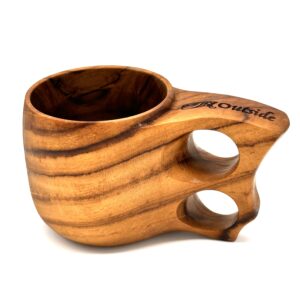 Teakwood Kuksa Cup with Double Hole Handle (Long Ear)