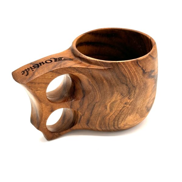 Teakwood Kuksa Cup with Double Hole Handle (Long Ear) - Image 6