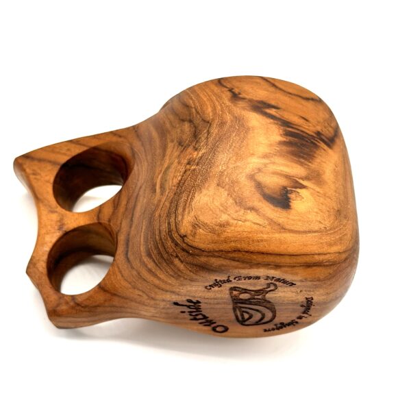 Teakwood Kuksa Cup with Double Hole Handle (Long Ear) - Image 3