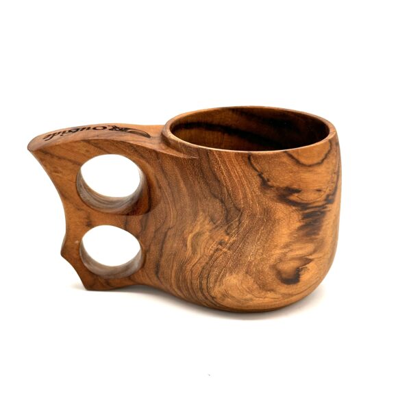 Teakwood Kuksa Cup with Double Hole Handle (Long Ear) - Image 2