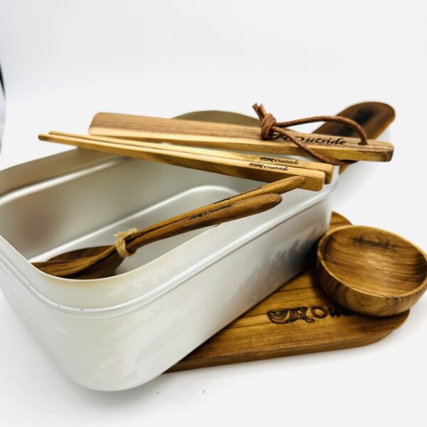 Mess Tin c/w Teakwood Cutleries Set with Canvas Pouch - Image 4