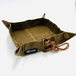 Buttoned Wax Canvas Foldable Tray