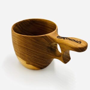 Teakwood Kuksa Cup with Single Hole Handle (Pistol)