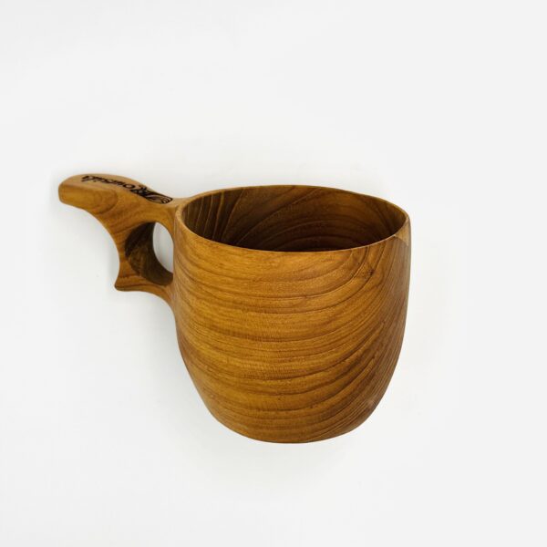 Teakwood Kuksa Cup with Single Hole Handle (Pistol) - Image 4