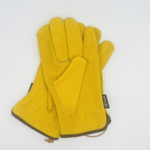 Yellow Leather Outdoor Logger Gloves