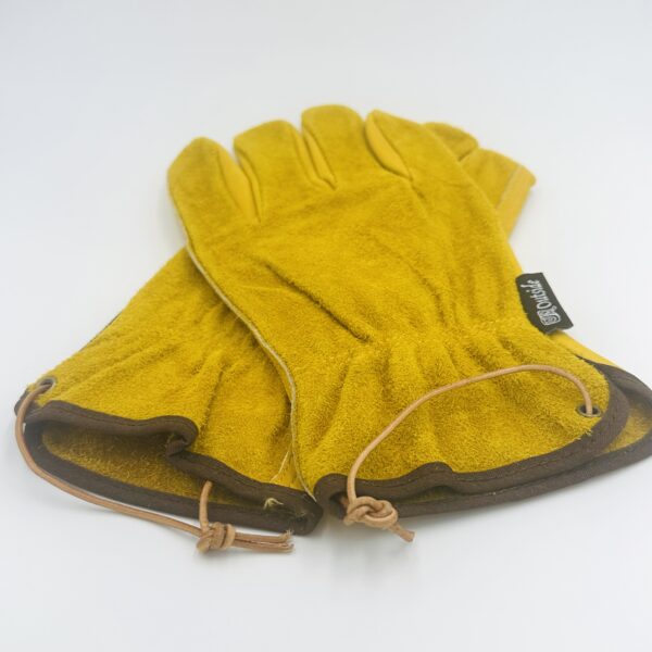 Yellow Leather Outdoor Logger Gloves - Image 5