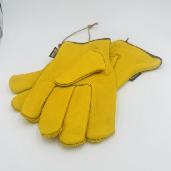 Yellow Leather Outdoor Logger Gloves - Image 4