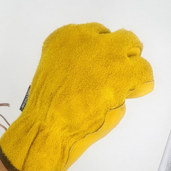 Yellow Leather Outdoor Logger Gloves - Image 2