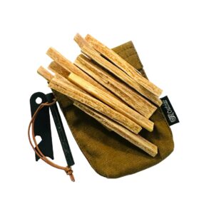 Tinder Sticks with Magnesium Fire Starter in Wax Canvas Pouch