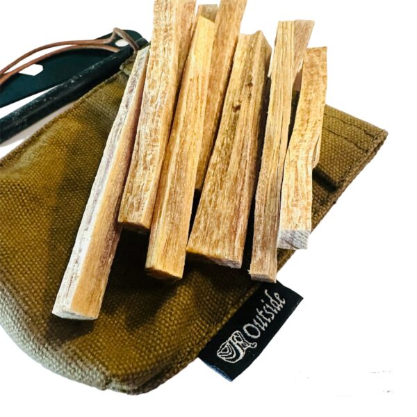 Tinder Sticks with Magnesium Fire Starter in Wax Canvas Pouch - Image 2